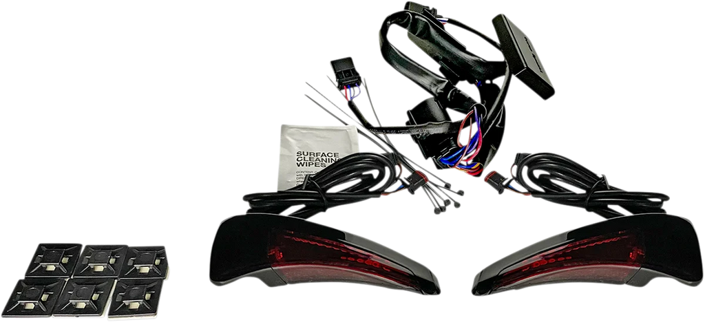 Custom Dynamics Sequential Tour Pak Seat Back Rest LED Lights - Black/Red - FLH CD-TPBR-14-RB - Main Product View