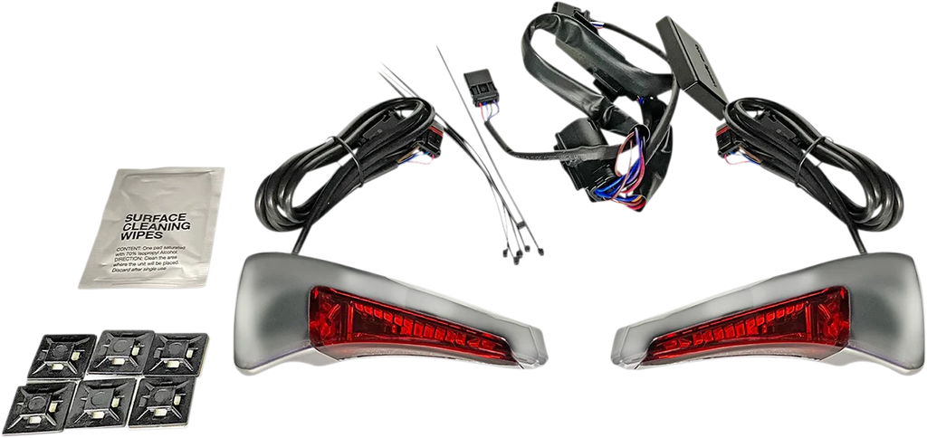 Custom Dynamics Sequential Tour Pak Seat Back Rest LED Lights - Chrome/Red - FLH CD-TPBR-14-RC - Main Product View