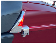 Load image into Gallery viewer, Custom Dynamics Sequential Tour Pak Seat Back Rest LED Lights - Chrome/Red - FLH CD-TPBR-14-RC - Side View