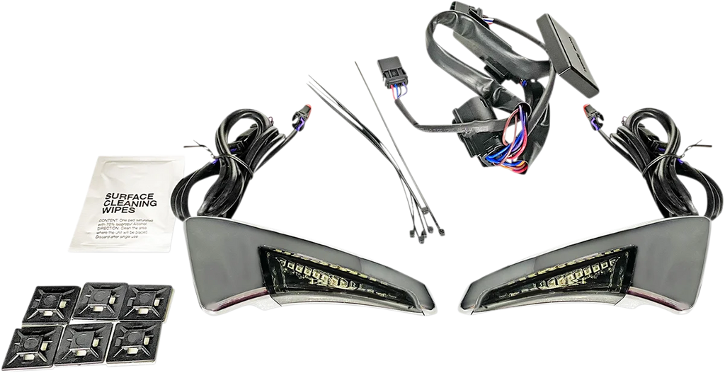 Custom Dynamics Sequential Tour Pak Seat Back Rest LED Lights - Chrome/Smoke - FLH CD-TPBR-14-SC - Main Product View
