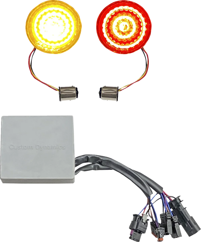 Custom Dynamics Solid Amber Turn, Red Run/Brake w/ Brake Strobe for M8 Sportster CD-STS-RSGST - Main Product View