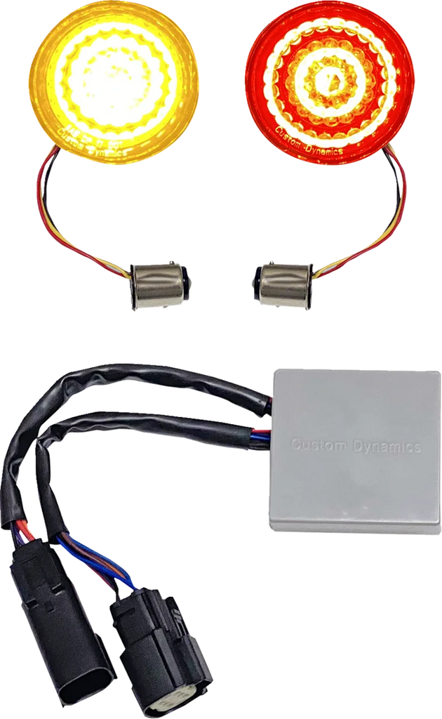Custom Dynamics Solid Amber Turn, Red Run/Brake w/ Brake Strobe for Touring CD-STS-AR-57 - Main Product View