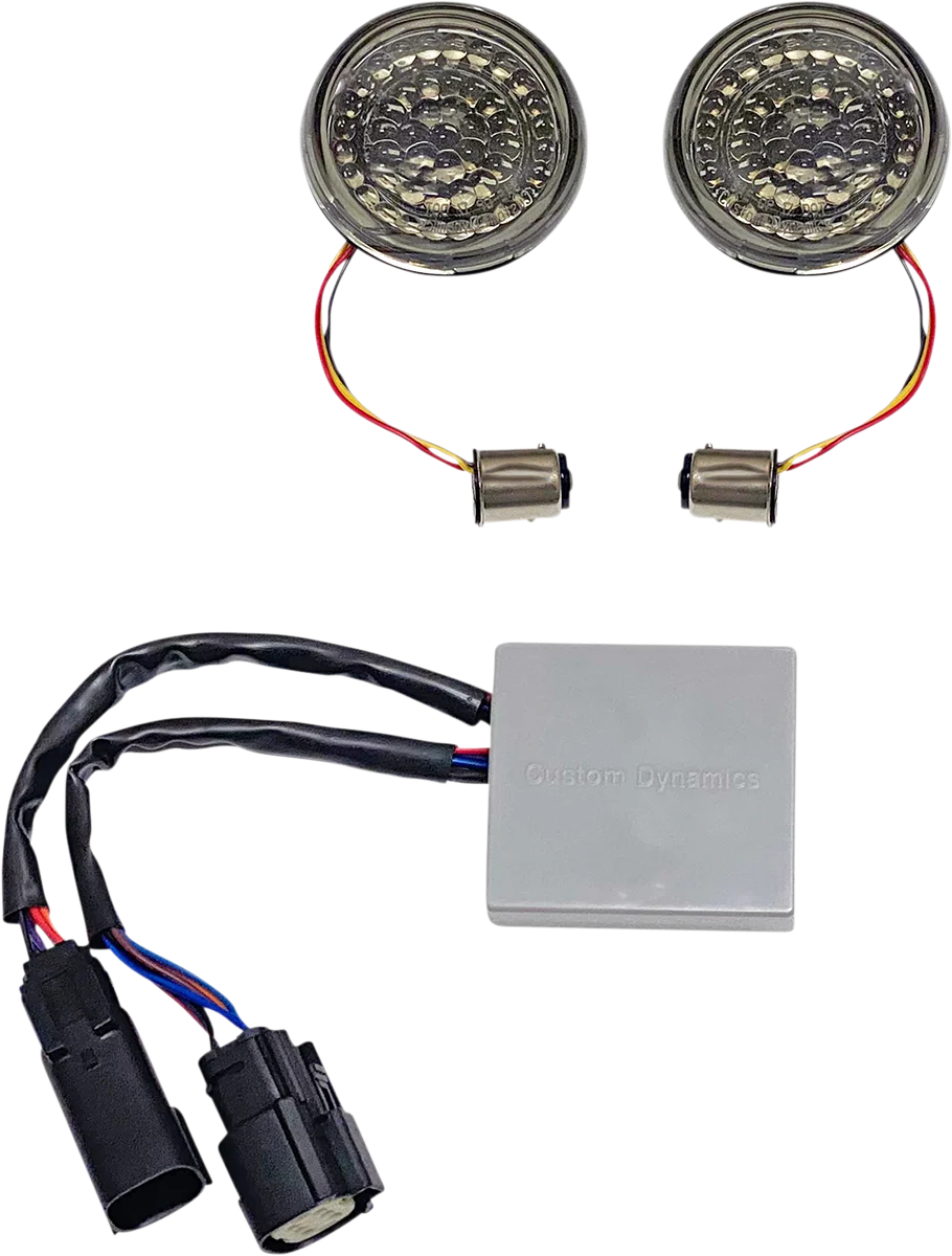 Custom Dynamics Solid Amber Turn, Red Run/Brake w/ Brake Strobe for Touring CD-STS-AR-57 - Side View