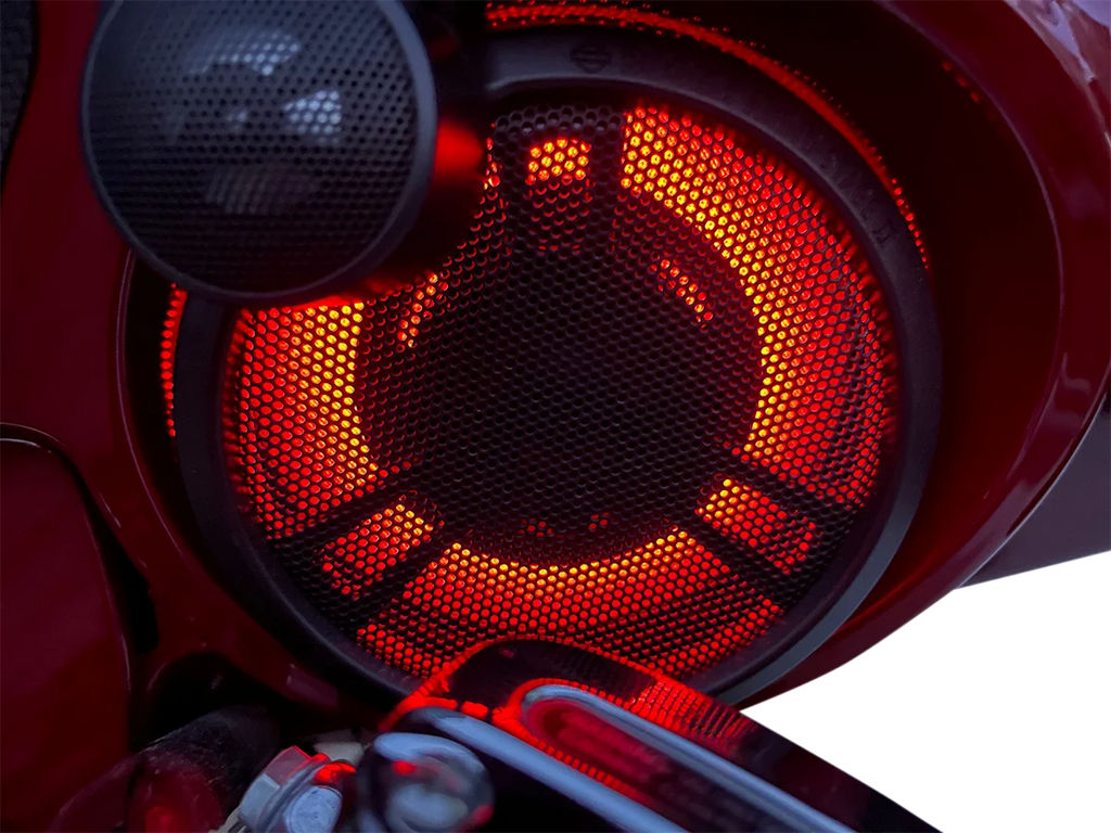 Custom Dynamics Speaker Light - Lower Fairing - Tour-Pak PG-SPEAKER-R-1 - Installation View