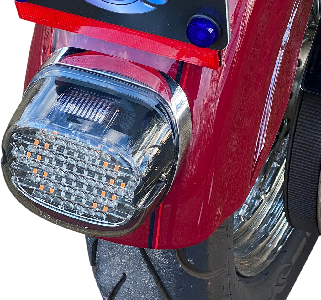 Custom Dynamics Taillight w/ Integrated Turn Signal - Top Window - Smoked Lens CD-INT-TL-W-S - Back View