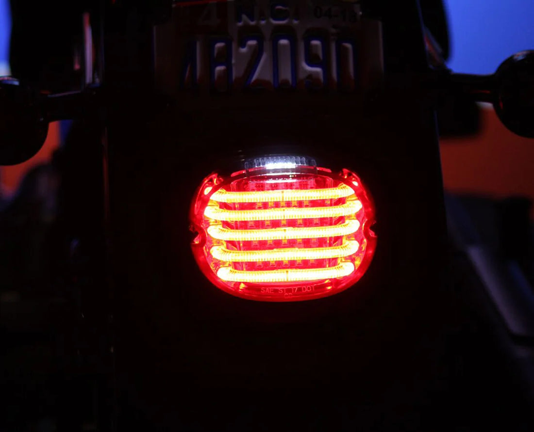 Custom Dynamics Taillight - with License Plate Illumination Window - Red PB-TL-LPW-R - Side View