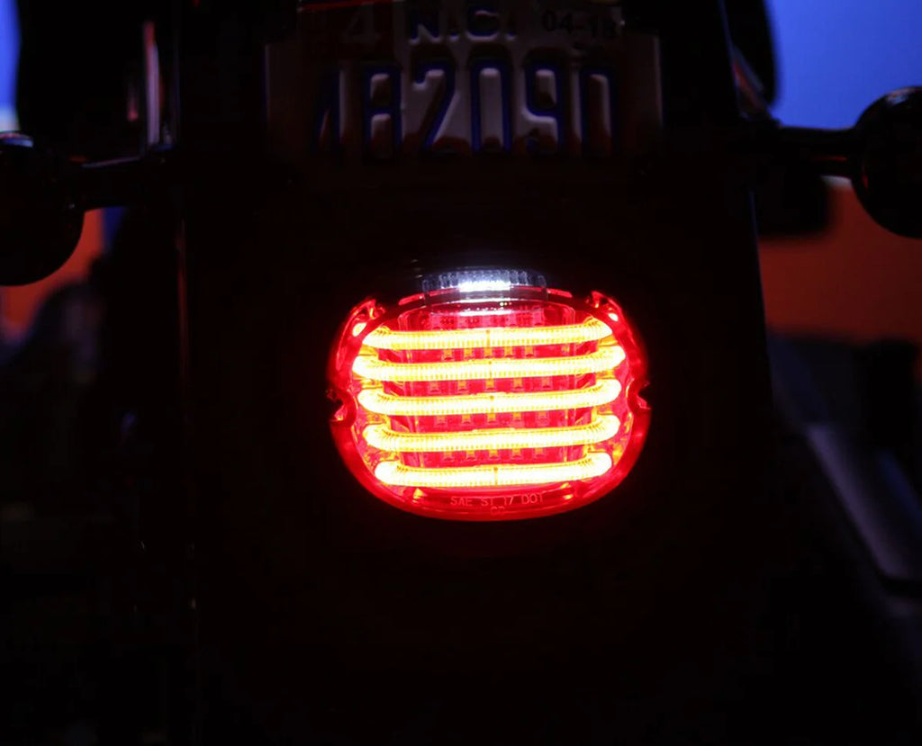 Custom Dynamics Taillight - with License Plate Illumination Window - Red PB-TL-LPW-R - Side View