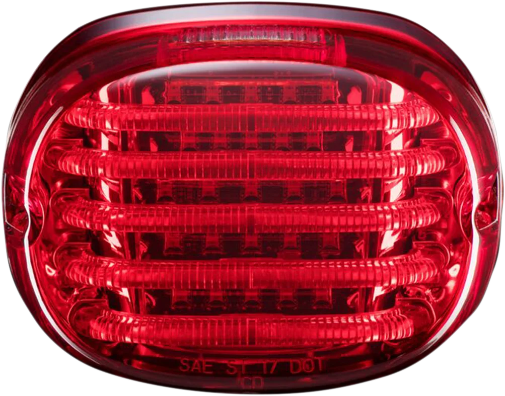 Custom Dynamics Taillight - with License Plate Illumination Window - Red PB-TL-SBW-R - Side View