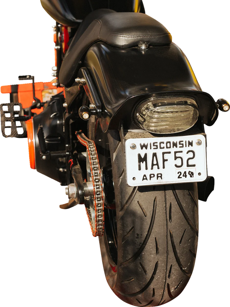 Custom Dynamics Taillight - with License Plate Illumination Window - Smoke PB-TL-SBW-S - Installation View