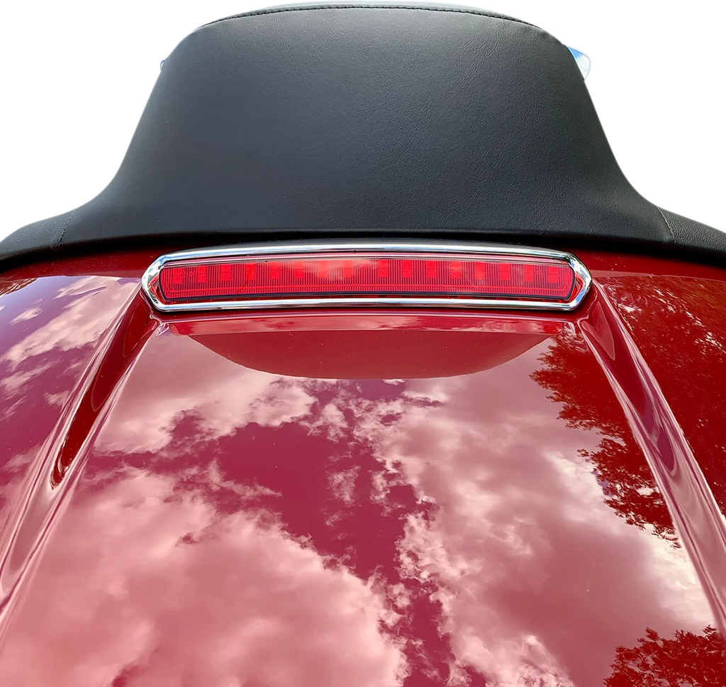 Custom Dynamics Tour Pack Lid Light - Chrome/Red CD-TP-LID-CR - Side View
