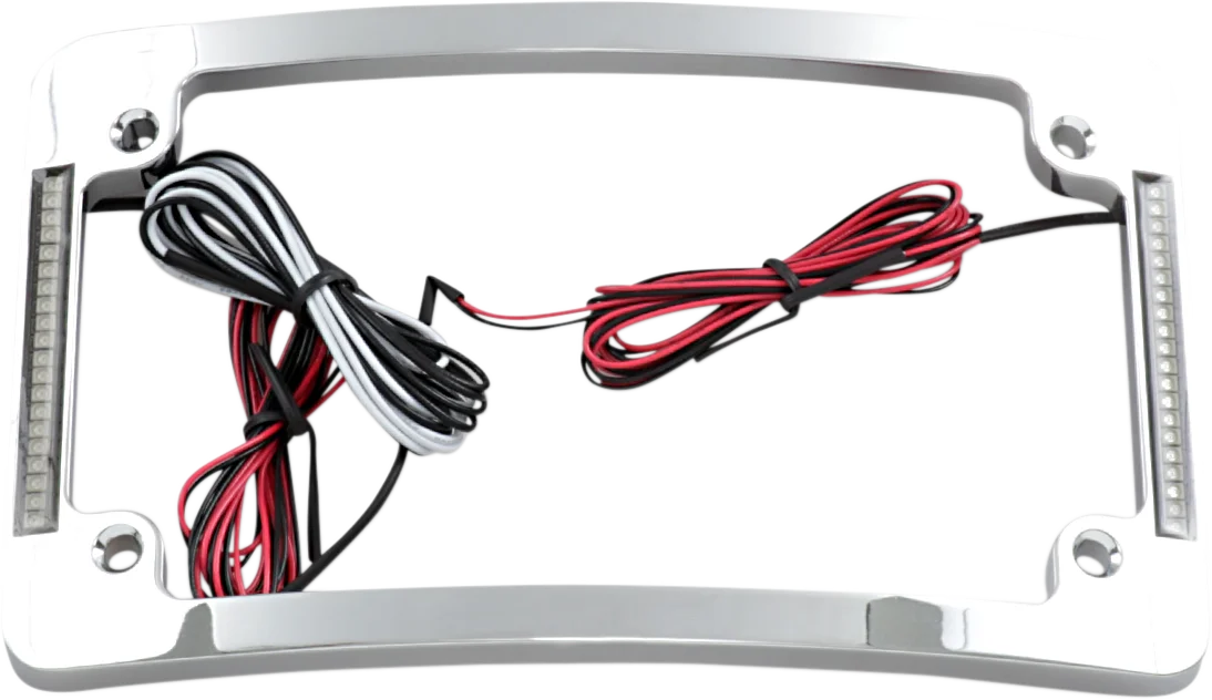 Custom Dynamics Tri-Radius License Plate Frame w Flushmount LEDs - Black TF06-B - Back View