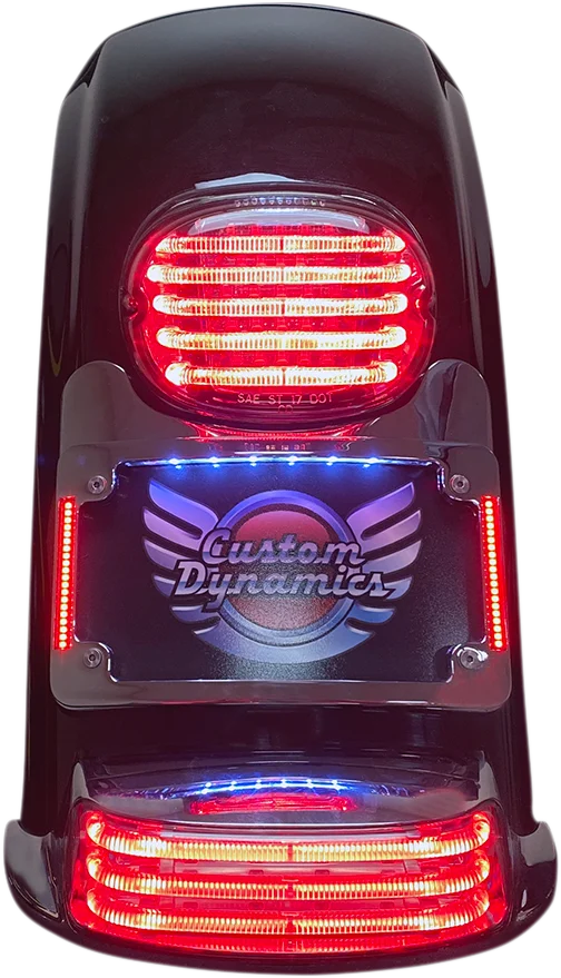 Custom Dynamics Turn Signal Eliminator/Illuminated Tri-Frame - Gloss Black TS-ELIM-06HW-B - Installation View