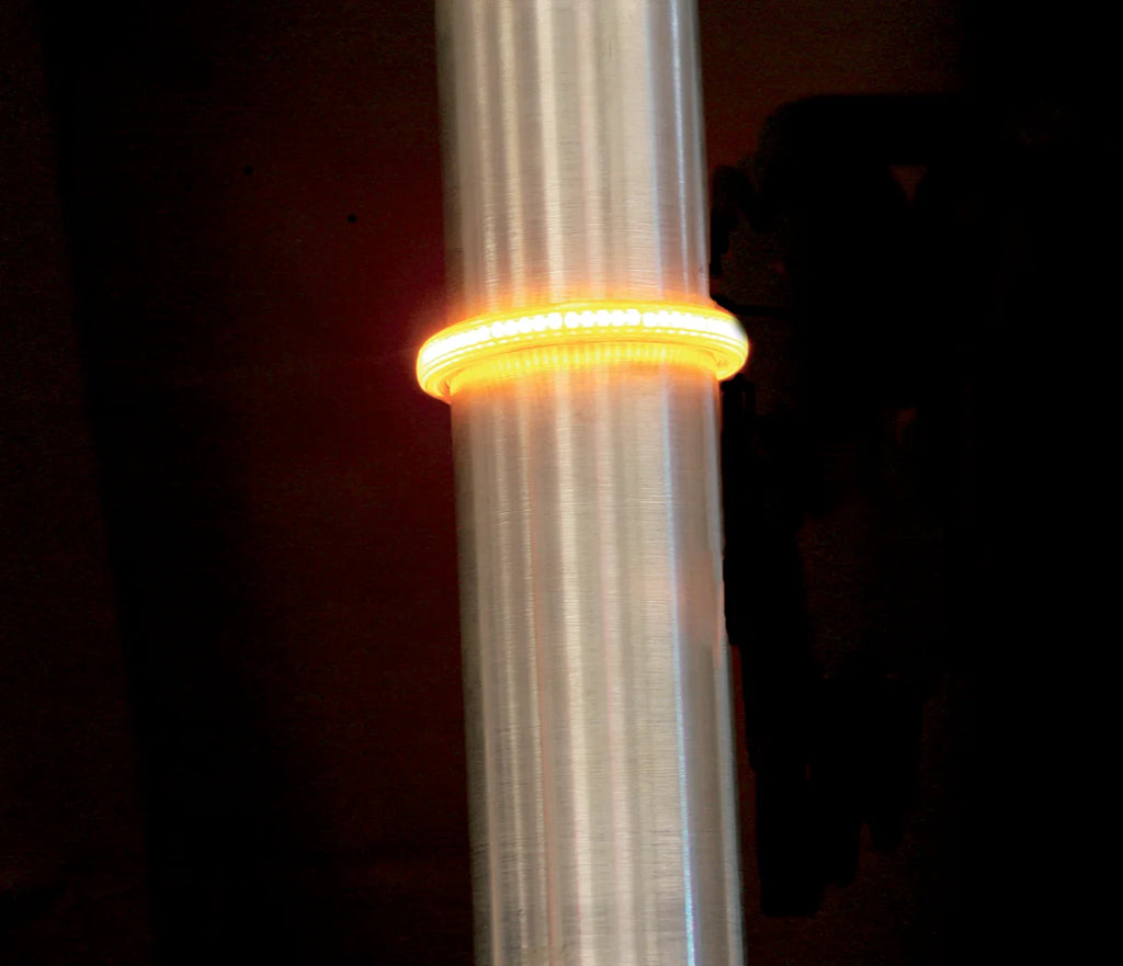 Custom Dynamics WRAPZ® Fork Lights - 39 mm - Amber Lens TW39AA - Side View