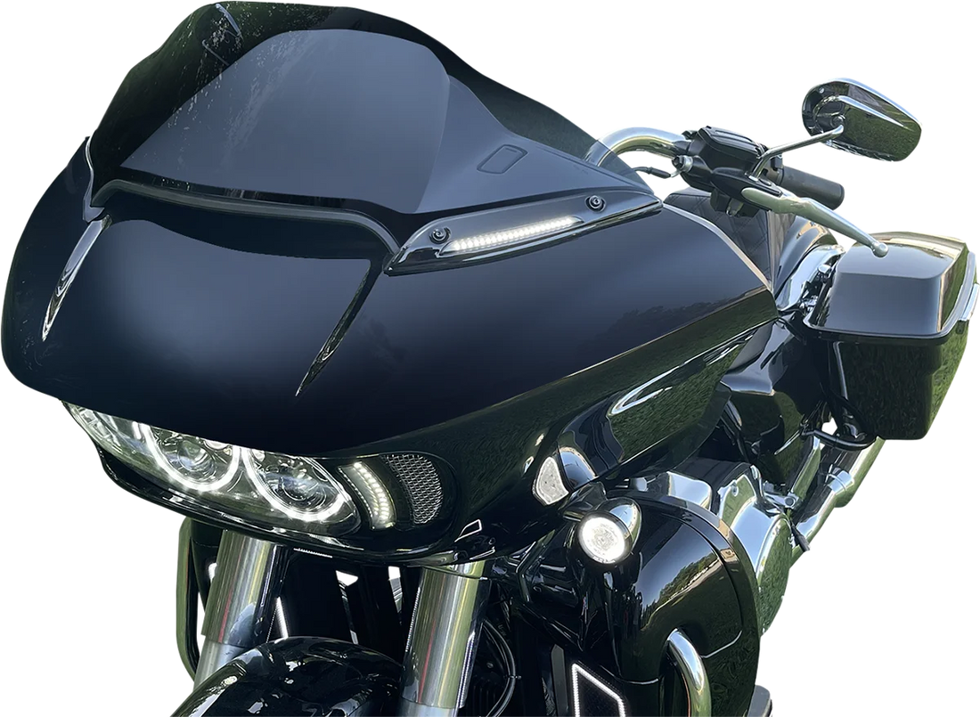 Custom Dynamics Windshield Trim - Black CD-RG-WT-AW2-B - Side View
