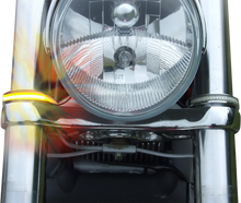 Load image into Gallery viewer, Custom Dynamics Wrap-Arounds™ LED Lights - 56 mm - Chrome - Clear/Amber WA56-CC - Side View