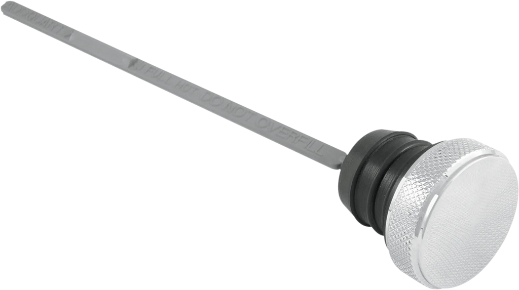 Custom Oil Dipstick - Peaked - Chrome - Dyna DragSpecialties 63187F - Side View