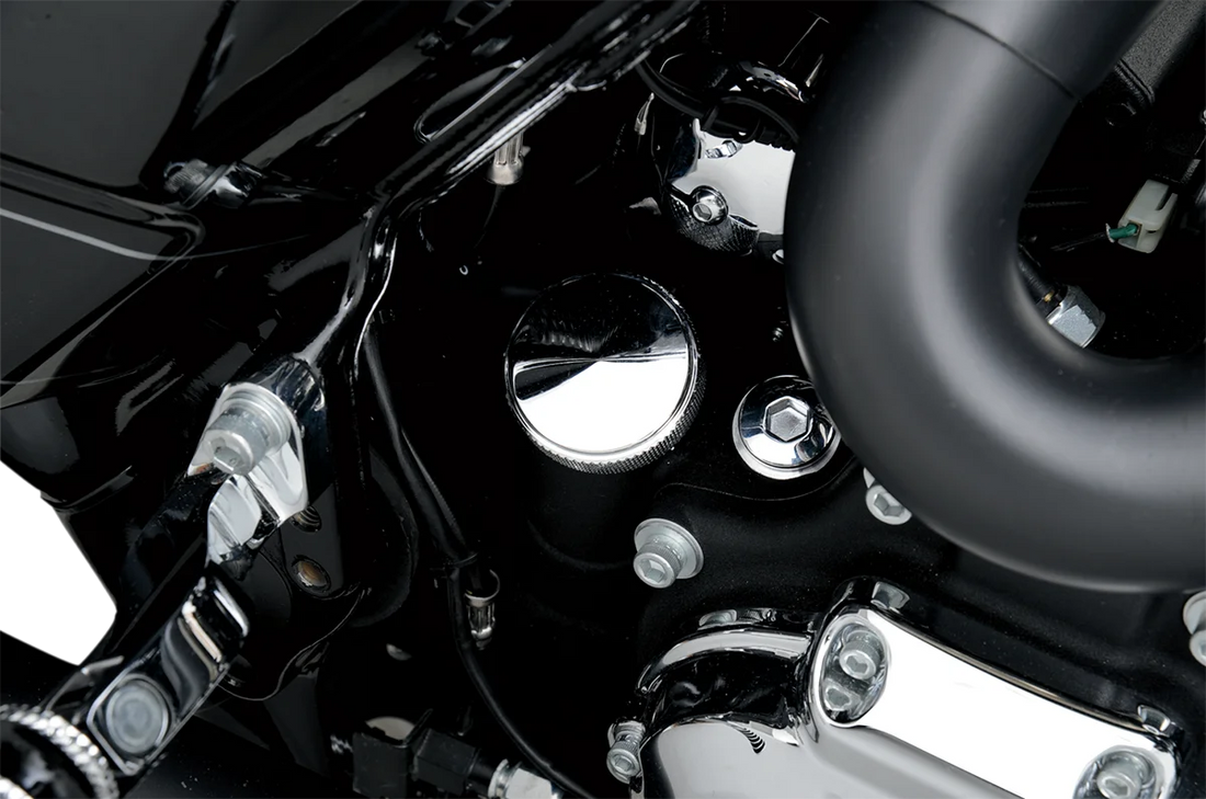 Custom Oil Dipstick - Peaked - Chrome - Touring/Trike DragSpecialties 63187D - Side View