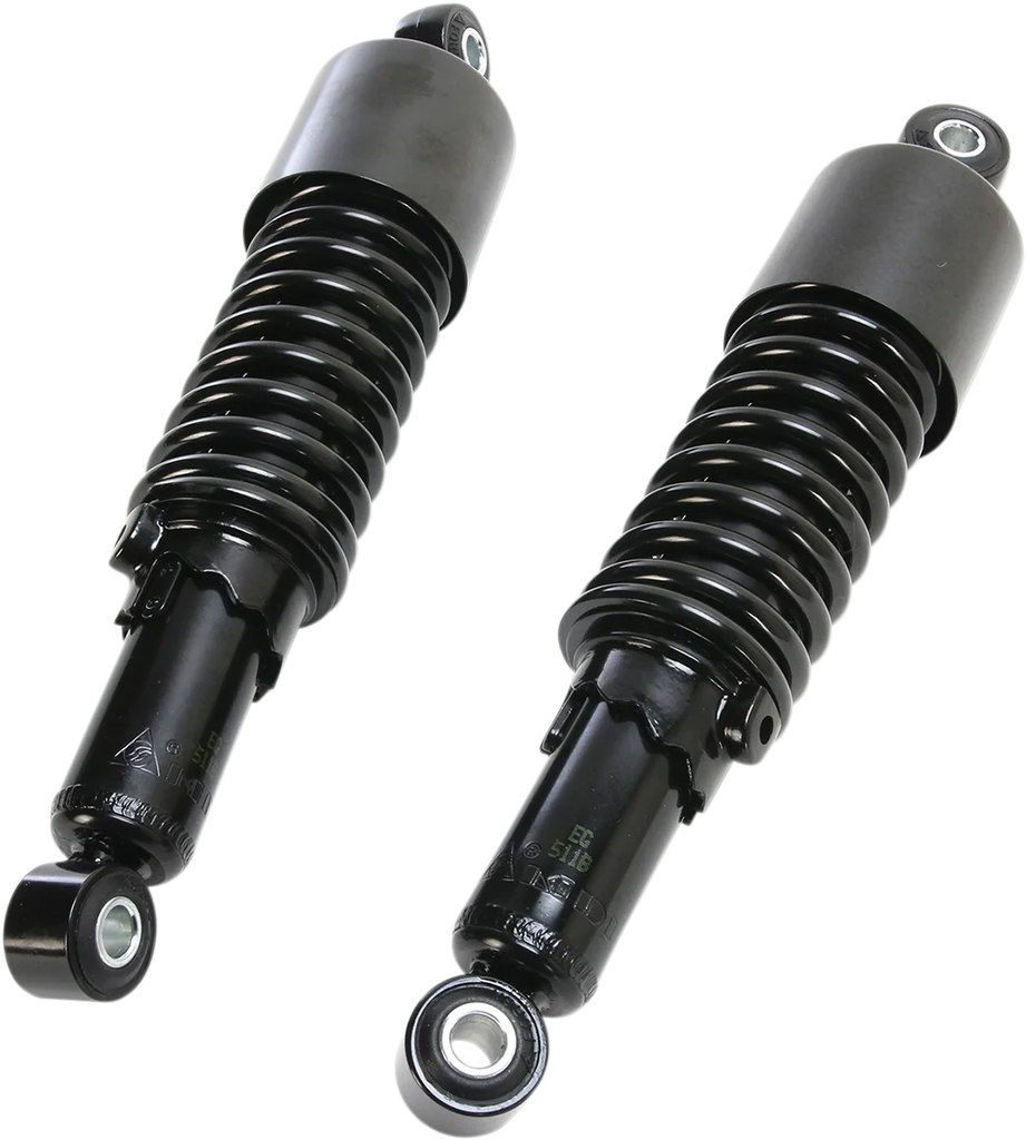 Custom Shorty Shocks with Shroud - Black Body/Black Spring Finish - Eye Lowering - Main Product View