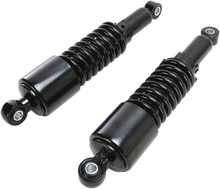 Load image into Gallery viewer, Custom Shorty Shocks with Shroud - Black Body/Black Spring Finish - Eye Lowering - Back View