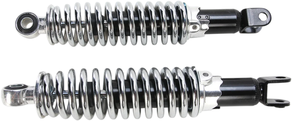 Custom Shorty Shocks with Shroud - Black Body/Chrome Spring Finish - Clevis Lowering - Main Product View