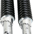 Load image into Gallery viewer, Custom Shorty Shocks with Shroud - Chrome Body/Black Spring Finish - Clevis Lowering - Main Product View