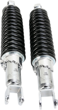 Load image into Gallery viewer, Custom Shorty Shocks with Shroud - Chrome Body/Black Spring Finish - Clevis Lowering - Main Product View