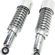 Load image into Gallery viewer, Custom Shorty Shocks with Shroud - Chrome Body/Black Spring Finish - Clevis Lowering - Side View