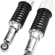 Load image into Gallery viewer, Custom Shorty Shocks with Shroud - Chrome Body/Black Spring Finish - Eye Lowering - Main Product View