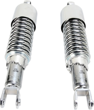 Load image into Gallery viewer, Custom Shorty Shocks with Shroud - Chrome Body/Chrome Spring Finish - Clevis Lowering - Main Product View