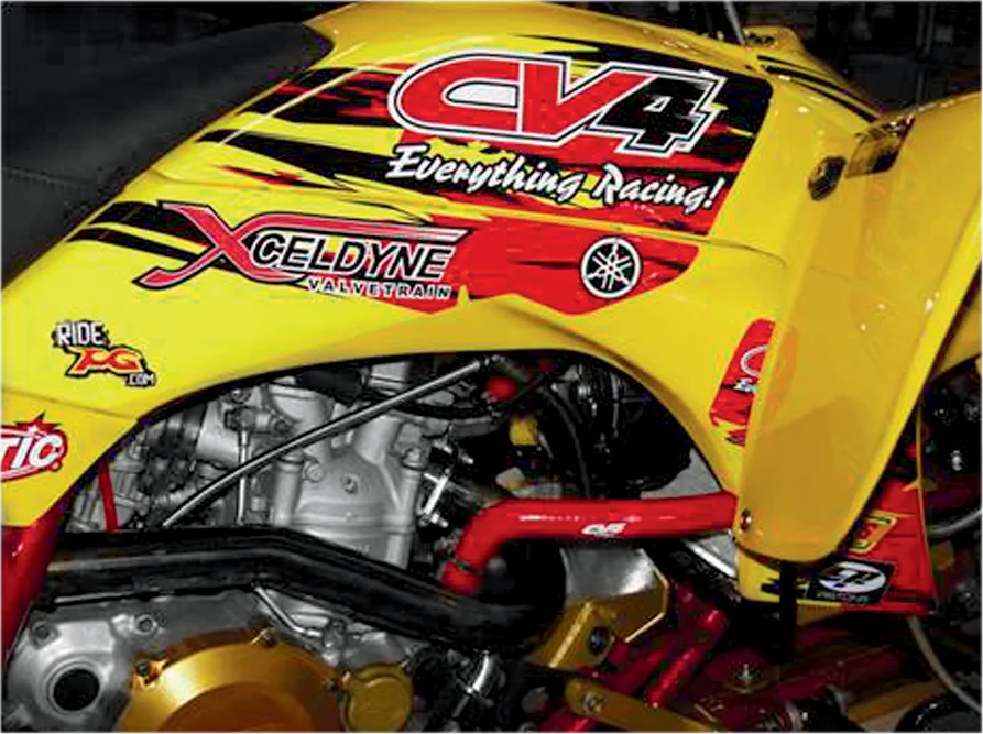 Cv4 Performance Radiator Hose Kit - Red - Honda SFSMBC72R - Side View