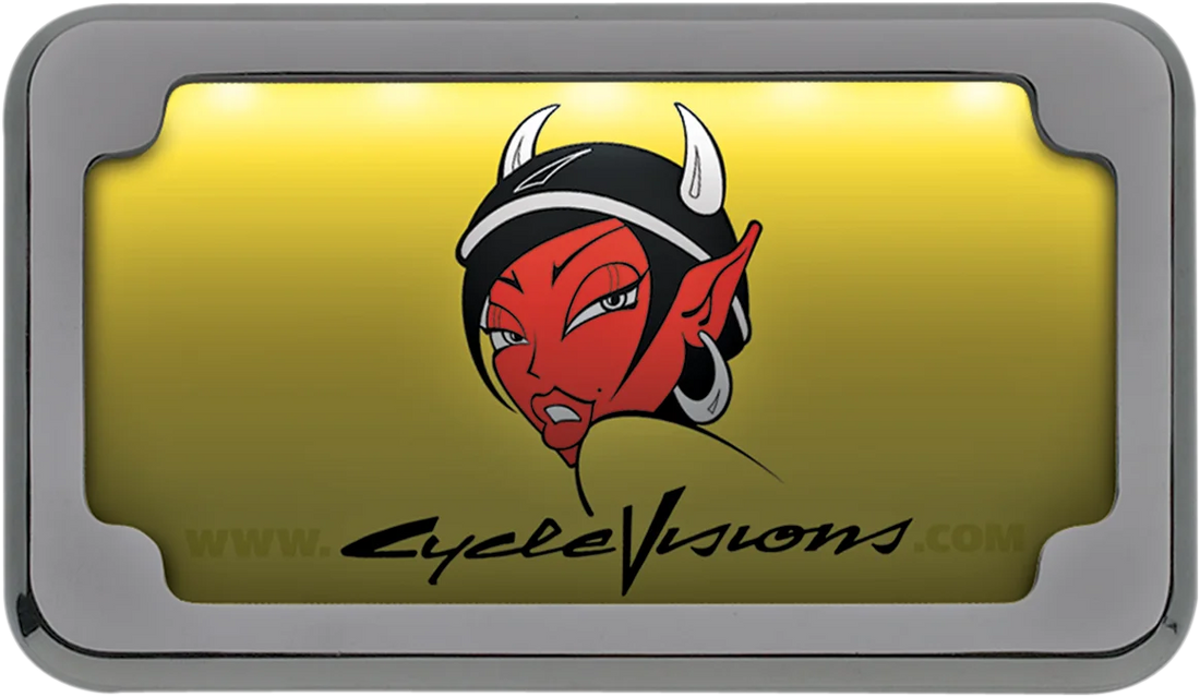 Cycle Visions Beveled License Plate Frame - Black CV4617B - Detail View