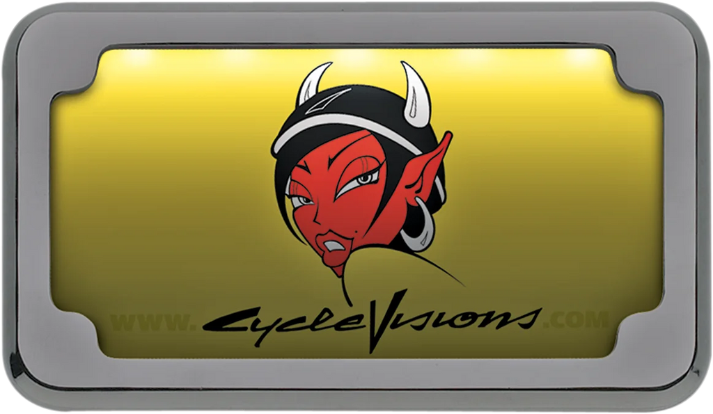 Cycle Visions Beveled License Plate Frame - Black CV4617B - Detail View