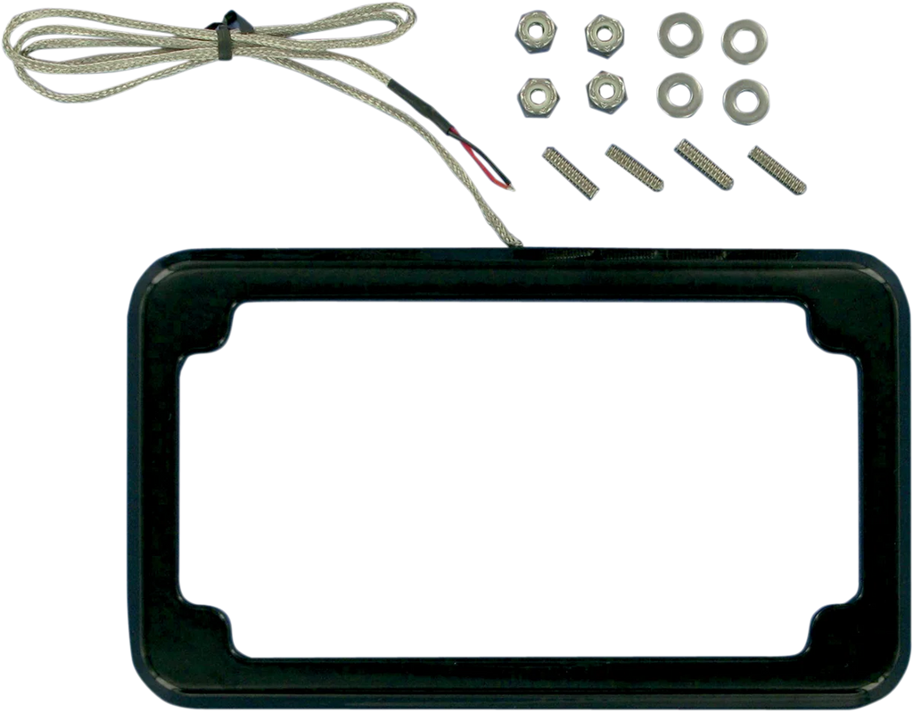 Cycle Visions Beveled License Plate Frame - Black - with Plate Light CV-4616B - Main Product View