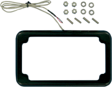 Load image into Gallery viewer, Cycle Visions Beveled License Plate Frame - Black - with Plate Light CV-4616B - Main Product View