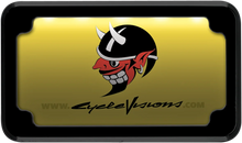 Load image into Gallery viewer, Cycle Visions Beveled License Plate Frame - Black - with Plate Light CV-4616B - Side View