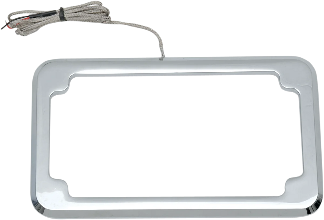 Cycle Visions Beveled License Plate Frame - Black - with Plate Light CV-4616B - Back View