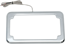 Load image into Gallery viewer, Cycle Visions Beveled License Plate Frame - Black - with Plate Light CV-4616B - Back View