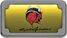 Load image into Gallery viewer, Cycle Visions Beveled License Plate Frame - Black - with Plate Light CV-4616B - Installation View