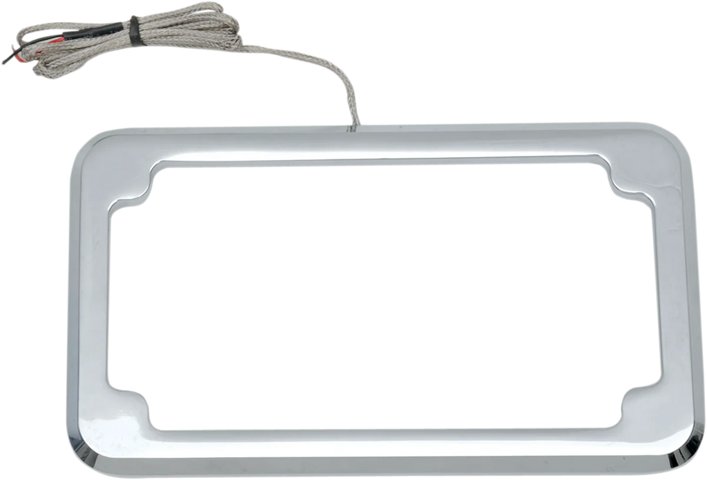 Cycle Visions Beveled License Plate Frame - Chrome - with Plate Light CV-4616 - Main Product View