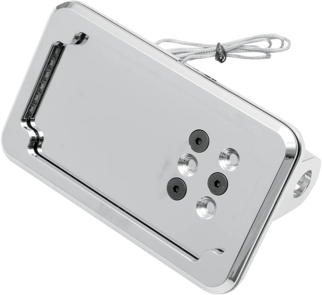 Cycle Visions Horizontal License Plate Mount with Light - '86-'07 ST - Chrome CV-4600LH - Main Product View