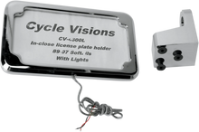 Load image into Gallery viewer, Cycle Visions Horizontal License Plate Mount with Light - '86-'07 ST - Chrome CV-4600LH - Side View