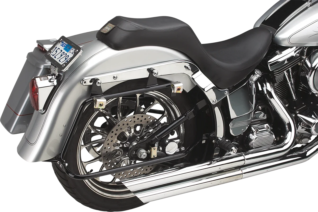 Cycle Visions Saddlebag Mounts - Black - FLST '00-'07 CV-7200A - Installation View