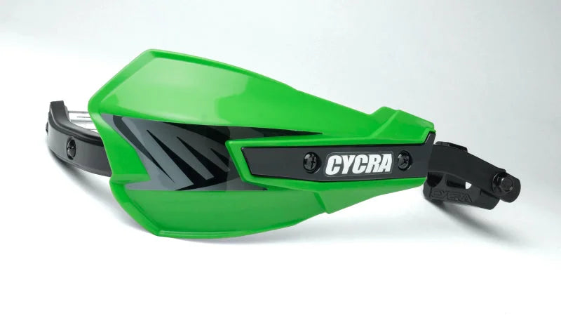 Cycra Vortex Hand Guard/w Universal U-Clamps - Green - Back View