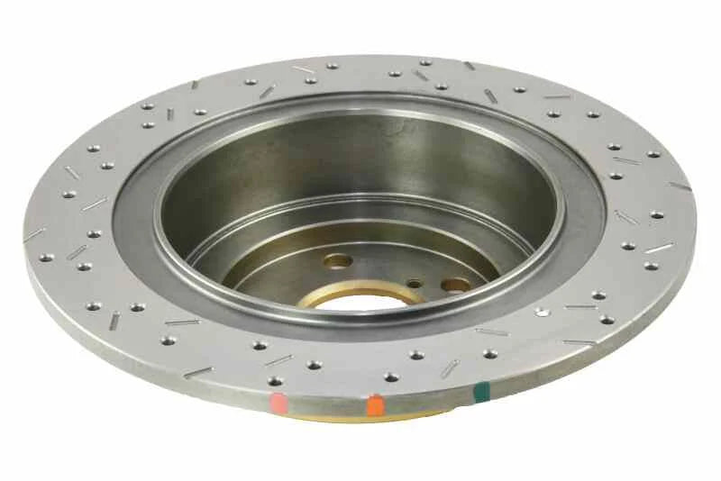 DBA 01-04 Outback 2.5L/3.0 H6 Rear Drilled & Slotted 4000 Series Rotor - Back View