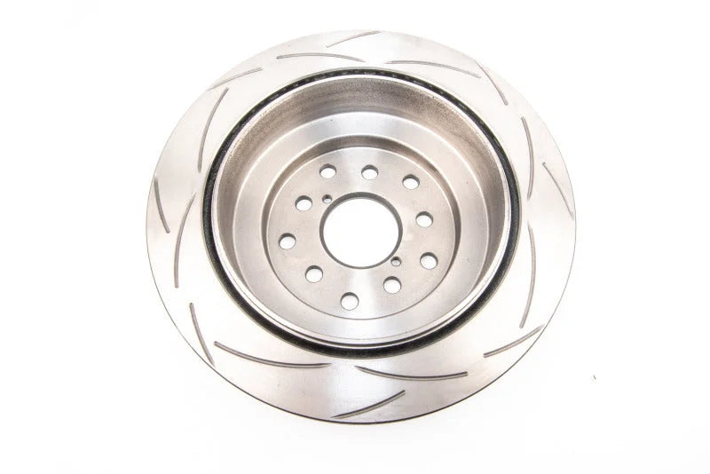 DBA 01-07 Subaru WRX STI 10 Hole Rear Street Series T2 Slotted Rotor - Back View