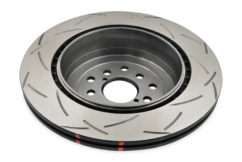 DBA 01-07 Subaru WRX/STI 10 Stud Hole Rear Slotted 4000 Series Rotor - Side View