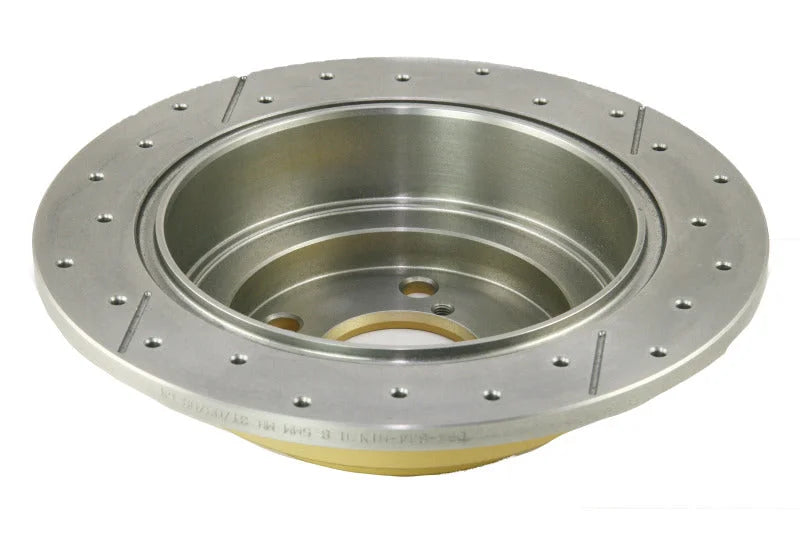 DBA 02-06 WRX / 98-07 Impreza 2.5L RS Rear Drilled & Slotted Street Series Rotor - Back View