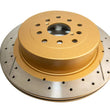 Load image into Gallery viewer, DBA 02-07 Subaru WRX STi 10 Stud Hole Rear Drilled &amp; Slotted Street Series Rotor - Side View