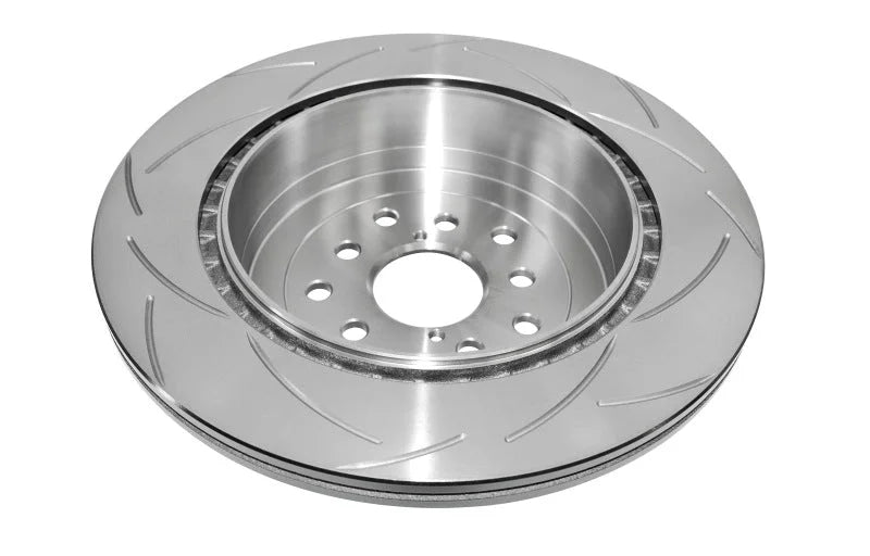 DBA 02-09 Subaru WRX / 02-07 STi 10 Stud Hole Rear Slotted Street Series Rotor - Side View
