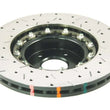 Load image into Gallery viewer, DBA 02-10 WRX / 13+ FR-S / 13+ BRZ Premium Front Drilled &amp; Slotted 5000 Series Rotor w/ Black Hat - Back View